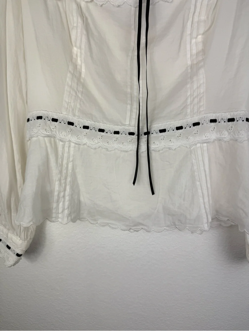 Reformation Haisley Top In White longsleeve size 10